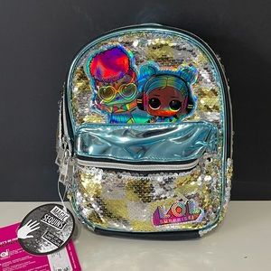 Lol Surprise! Magic Silver/Gold Sequins Girls Mini Backpack (T25)